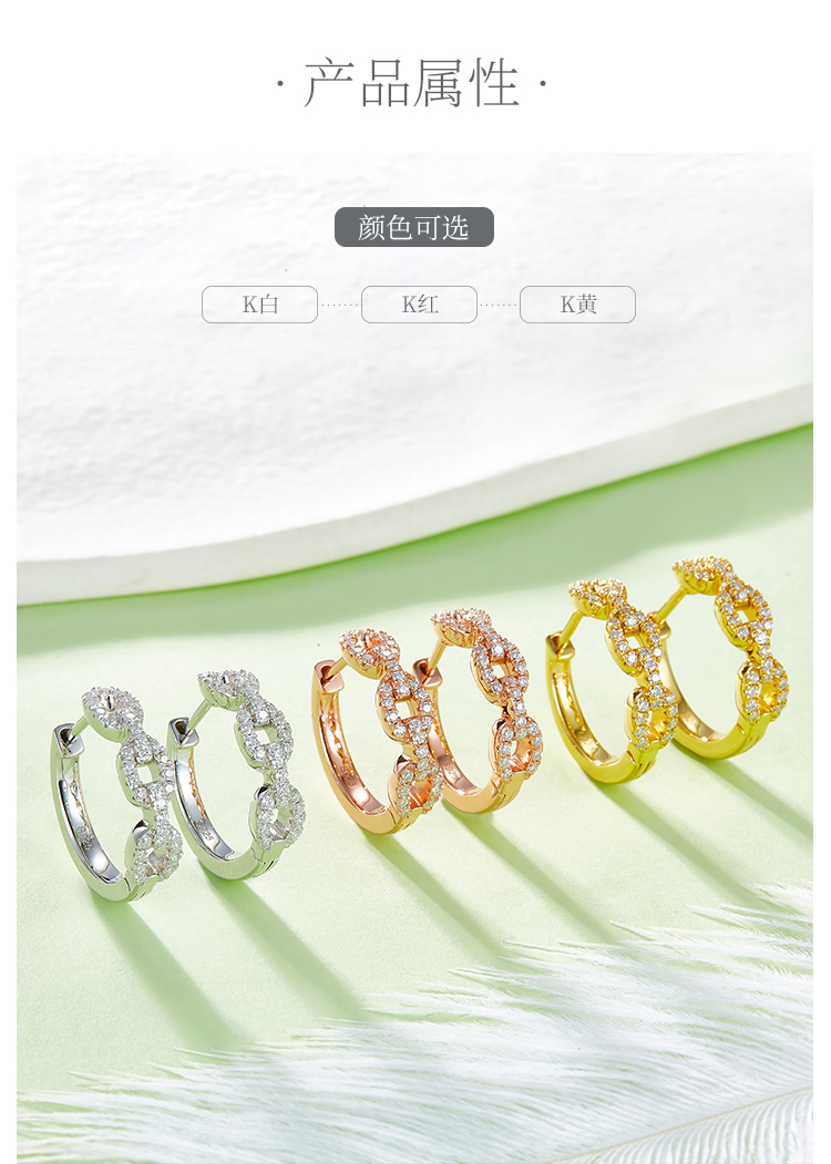 耳环S925银莫桑钻厘石D级0.58CT - 2